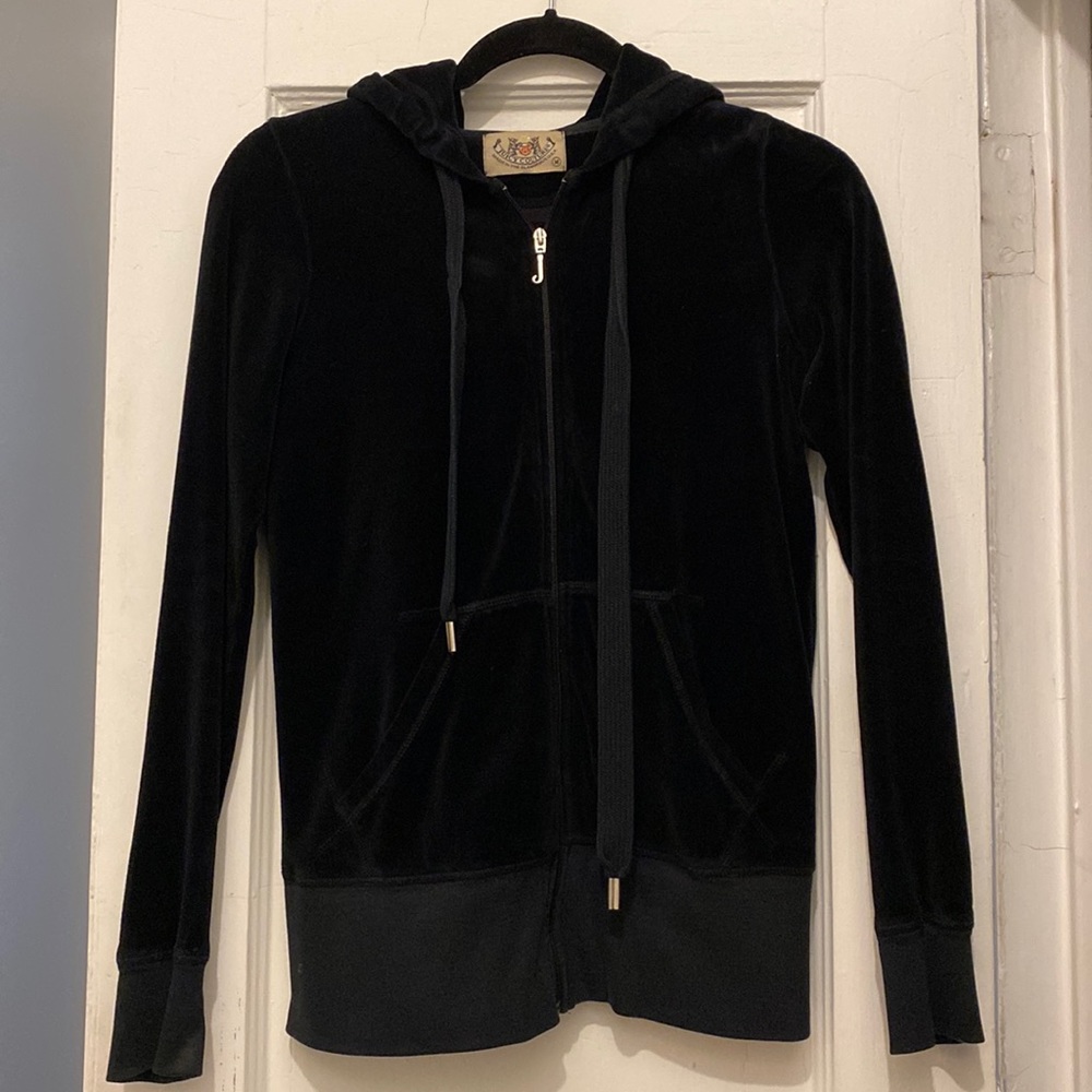 Juicy Couture Velour Hoodie, Black, Size M